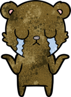 crying cartoon bear png