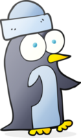 hand- getrokken tekenfilm pinguïn png