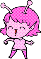 cartoon alien girl laughing png