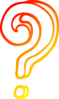 warm gradient line drawing of a cartoon question mark png