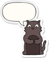 cartoon cat with speech bubble sticker png