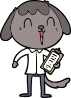 cute cartoon dog wearing office shirt png