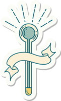 sticker of a tattoo style glass thermometer png