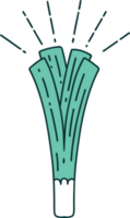 illustration of a traditional tattoo style leek png