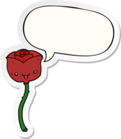 cartoon flower with speech bubble sticker png