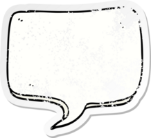 distressed sticker of a cartoon speech bubble png