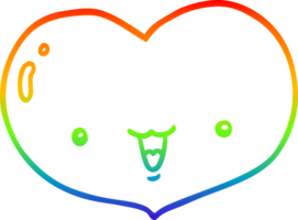 arco iris degradado línea dibujo de un dibujos animados amor corazón personaje png