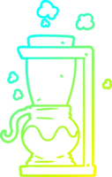 cold gradient line drawing of a cartoon filter coffee machine png