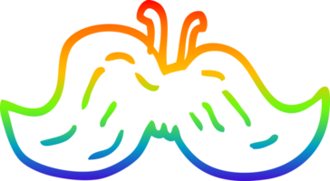 regenboog helling lijn tekening van een tekenfilm snor png