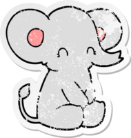adesivo in difficoltà di un simpatico elefante cartone animato png