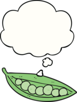 cartoon peas in pod with thought bubble png