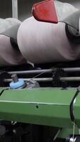 Vertical Video of Yarn Textile Machine Working