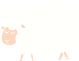 mouton de dessin animé de style plat couleur png