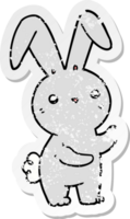 autocollant en détresse d'un lapin de dessin animé mignon png