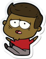 sticker van een cartoon vermoeide man png