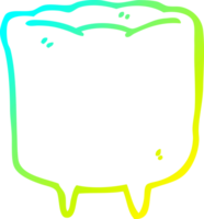 cold gradient line drawing of a cartoon tooth png