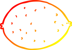 warm Gradient Linie Zeichnung von ein Karikatur Zitrone png