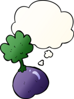 cartone animato verdura con pensato bolla nel liscio pendenza stile png