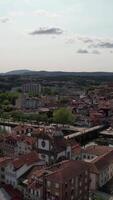 Vertical Video City of Chaves in portugal Aerial View