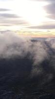 Vertical Video of Mountain Clouds. Nature Landscape