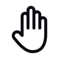Stop Hand Gesture Icon - Symbol for Halt or Cease vector
