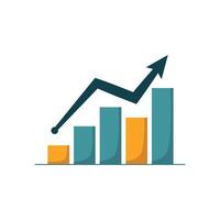 Growth chart icon suitable for business presentations, financial reports and data analysis, versatile design for infographics, websites, and marketing materials. vector