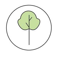 Tree. Linear color vector icon.