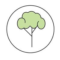 Tree. Linear color vector icon.