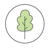 Tree. Linear color vector icon.