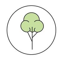 Tree. Linear color vector icon.