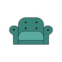 Sofa. Vector icon colored, isolated on white background.