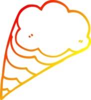 warm gradient line drawing of a cartoon decorative cloud png