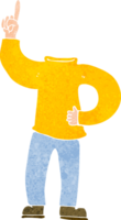 cuerpo sin cabeza de dibujos animados con la mano levantada png