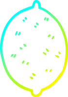 du froid pente ligne dessin de une dessin animé citron vert fruit png