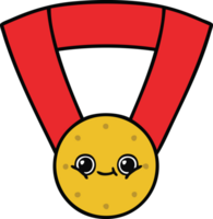 fofa desenho animado do uma ouro medalha png