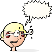 cartoon excited boy's face with speech bubble png