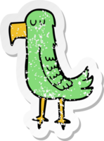 retro noodlijdende sticker van een cartoonpapegaai png