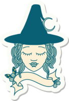 sticker of a human witch character face png