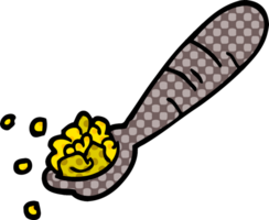 cartoon doodle spoon of cereal png