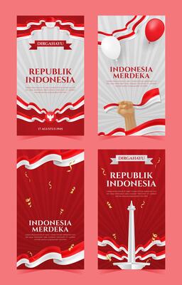 Indonesia Independence Day Social Media Story Templates Collection