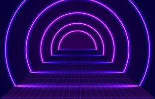 Abstract Neon Lights Futuristic Background vector
