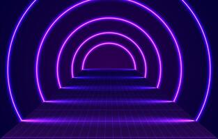 Abstract Neon Lights Futuristic Background vector