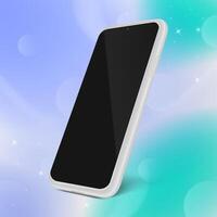 Silver 3D Realistic Phone Mockup Frame With Front View Blank Screen vector