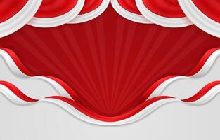 Indonesia Independence Day Background with Realistic Flag vector