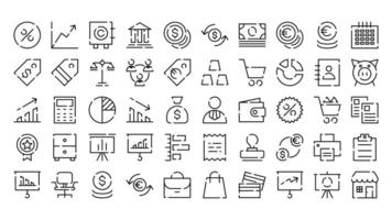 Modern Outline Business Icon Collection vector