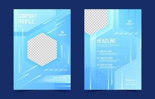 Technology Business Company Profile Template Set vector