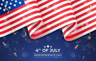 4to de julio Estados Unidos independencia día antecedentes con americano bandera vector