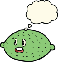 cartoon lime with thought bubble png