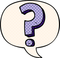 cartoon question mark with speech bubble in comic book style png