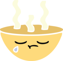 plat Couleur rétro dessin animé de une bol de chaud soupe png